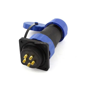 Cheap SD20 20mm 2/3/4/5/6/7/9Pin 5P Square Flange Waterproof Aviation Connector Plastic Electrical Circular Plug Socket Straight IP68