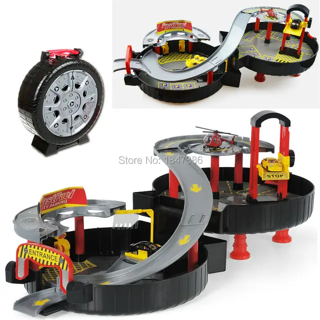 Spiralna Roller Rail Stopu Pojazdów Dzieci Miasta Garaż Zabawki City