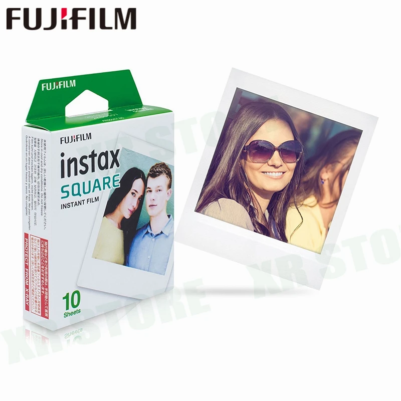 Квадратная пленка Fujifilm Instax Mini 10 100 листов белая/черная фотобумага с краями для