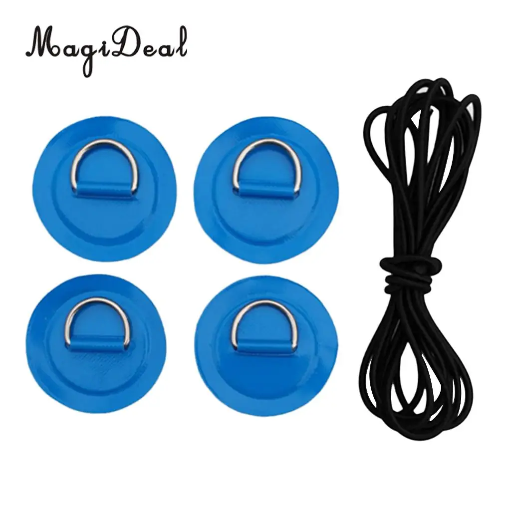 MagiDeal D Ring Pad Patch Boat Deck Bungee Rope Kit for Stand Up Paddle Board 4 Colors Choose