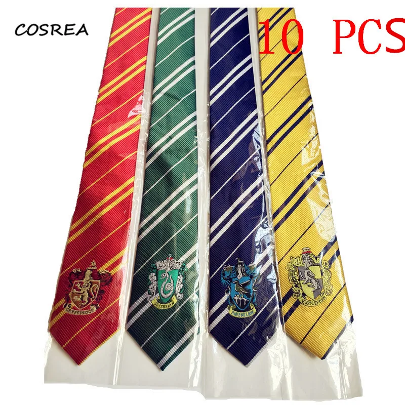 

Wholesale 10 PCS / Lot Tie Necktie Cosplay Costume Gryffindor Slytherin Tie Hufflepuff Ravenclaw Ties Hermione Granger
