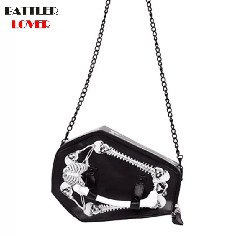 Skulls Bats Design Womens Bags Handbags Crossbody Bags Girls Shoulder Messenger Bag Femme Mujer Punk Handbag for Women 2018