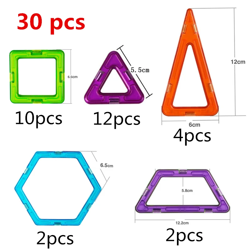 30 шт., большой размер, мудрый конструктор, магнитные строительные блоки, созвездие в сборке, стерео, квадратная форма, строительные блоки, детские игрушки