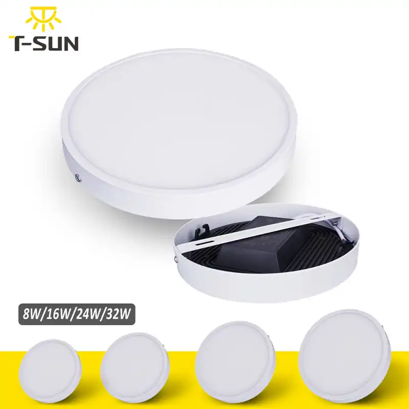 T Sunrise Ultra Thin Led Panel Downlight Light Bulat Square Langit Tersembunyi Permukaan Dipasang Lampu 8w 16 W 24 32 Surface Mount Lamps Panelled Aliexpress Sunrise Ultra Thin Led Panel Downlight