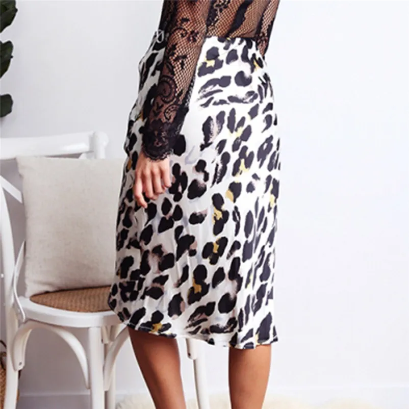 NEW Fashion 2018 style skirts womens Leopard Print High Waist Lady Sexy Casual Cocktail Club Long Skirt Femme Saia S28#N (7)