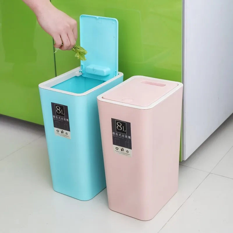 

Thicken 8L/12L trash can household plastic kitchen bathroom Waste Bin living room Toilet Trash can Office Paper Basket mx5151746