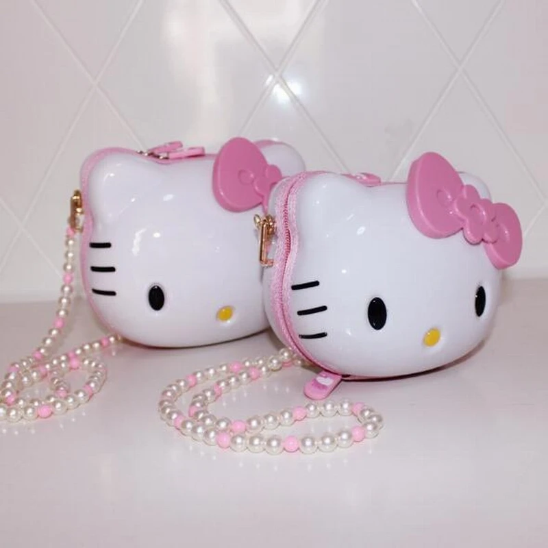 Мультяшная сумка на цепочке с котенком hello kitty, Высококачественная Милая сумка через плечо, лучший подарок для девочки