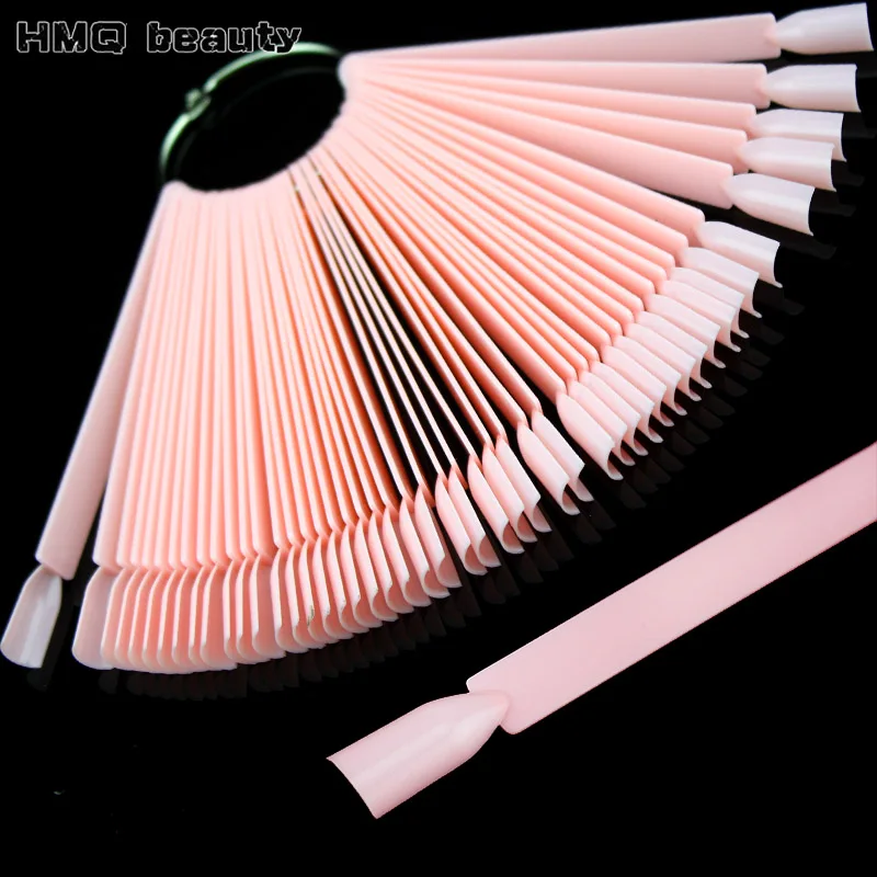 

False Nail Tips Color Card Manicure Nail Art Practice Slice Board Pink Clear White Buckle Ring DIY Nail Display Tools