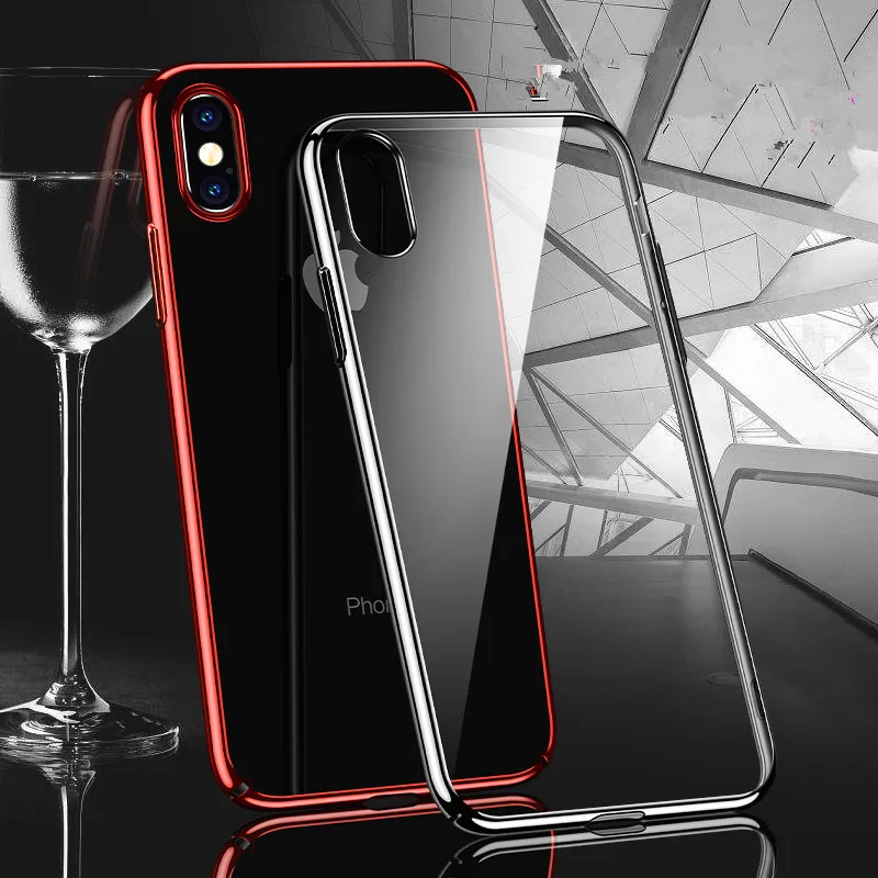 

Fashion gold Luxury Plating Case For iPhone X S Max Soft Clear TPU Back Cover For iPhone XS XS MAX XR coque Phone Case 6.1" 6.5"