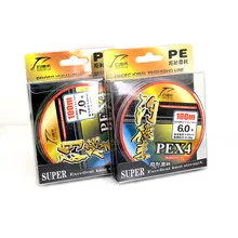 100 м многоцветная рыболовная леска PE многонитевая плетеная леска для ловли карпа шнур 90-105LB