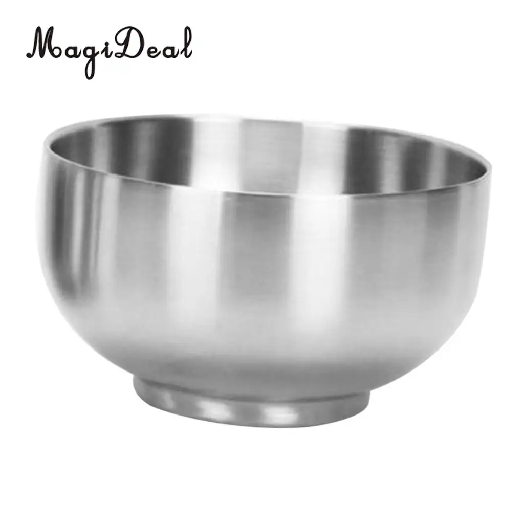 MagiDeal Stainless Steel Bowl Double Wall Insulated Kids Bowl Soup Rice Salad Bowls