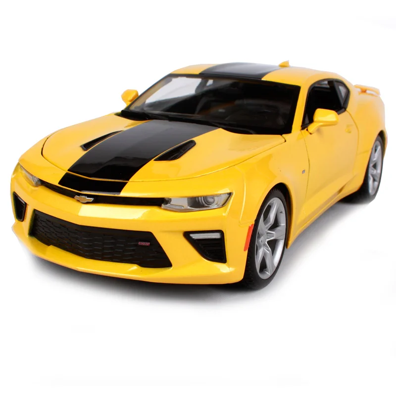 Maisto 1:18 2016 chevrolet camaro ss желтая Автомобильная литая машина 265*110*75 роскошная