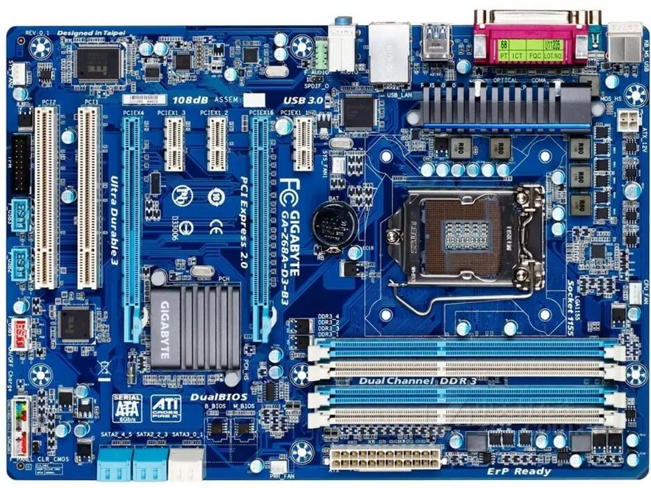 Для Gigabyte GA-Z68A-D3-B3 оригинальная б/у материнская плата для настольного компьютера с
