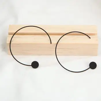 

Simple Geometric Semicircular Hexagon Earrings, Black Earrings For Women Bijuteria Feminina Bijoux Femme Marque De Luxe