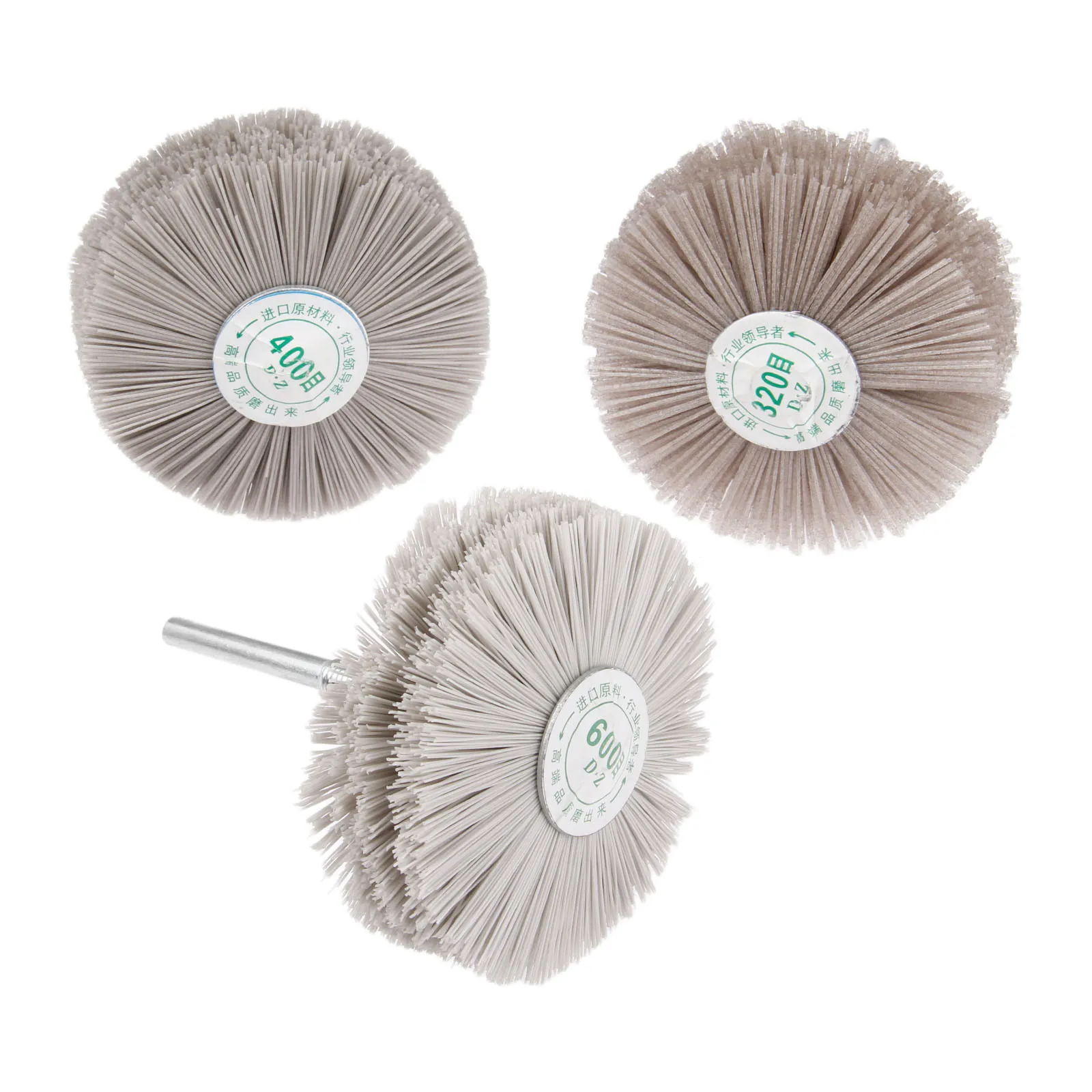 DRELD 3Pcs Dremel Accessories Nylon Wheel Brush Wood Metal Polishing Buffing Grinding Wheel 320# 400# 600# for Drill Rotary Tool