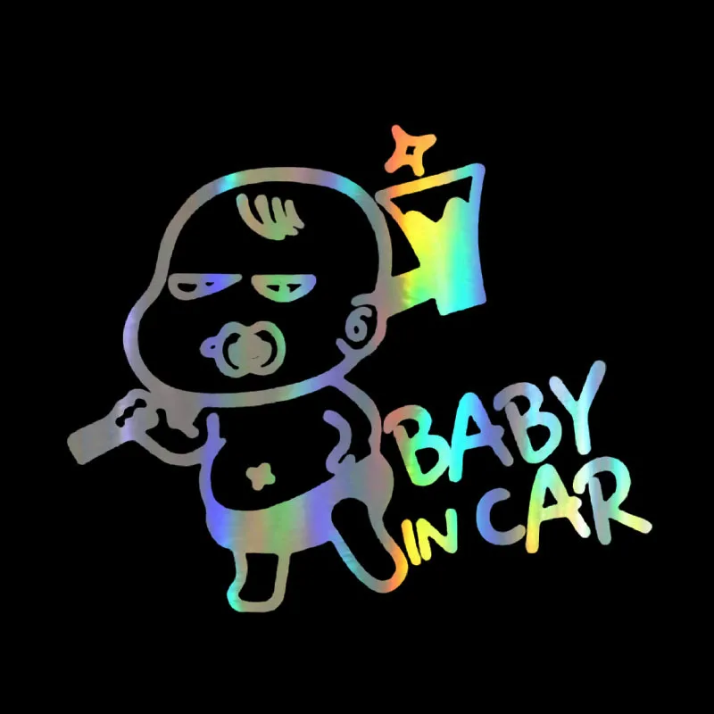 

Car Sticker 15.2*12.7cm Interesting Cartoon BABY ON BOARD Funny Car Decal Warning Sign Vinyl Car Sticker 3D Car Styling