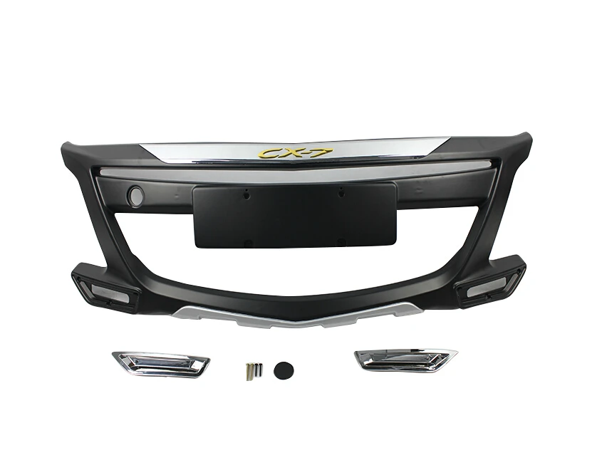 

Fit For Mazda CX-7 2012-2018 Front+ Rear Bumper Diffuser Bumpers Lip Protector Guard skid plate ABS Chrome finish 2PES