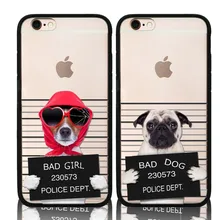 New Cute Bad Dog Phone Case For Apple iPhone 6 6s Plus 5 5s SE Funny Animal Soft Silicon Frame Protective Shell Cover Phone Bags
