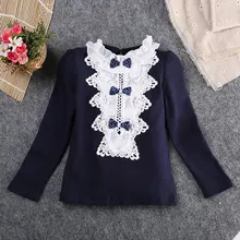Lovely Autumn Spring Long Sleeve Lace Princess Blouse For Baby Girl Blouses Children Girl Blouse Shirt Shrug Shoulders