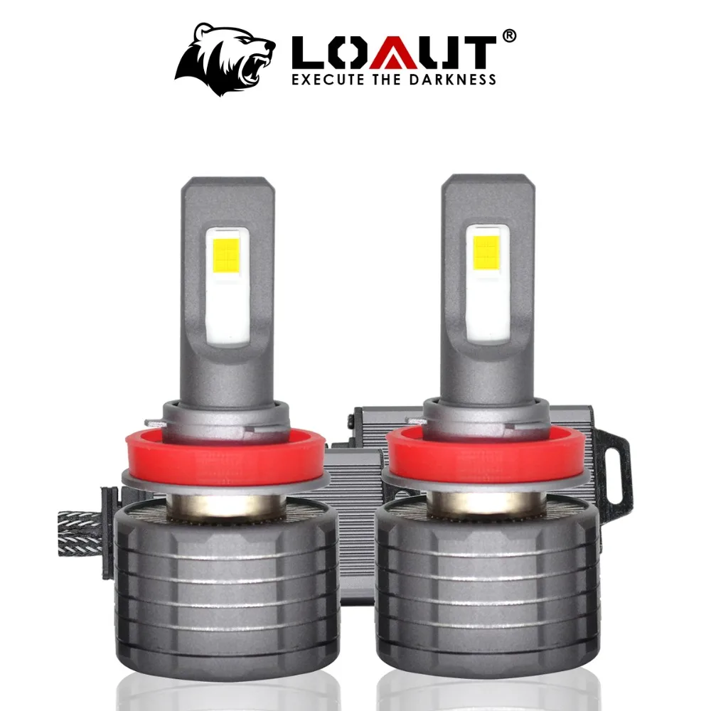 

LOAUT 2018 Super Bright LED H8 H9 H11 FOG LED Auto Headlight Bulbs Canbus No Error 90W 12000Lm/set 6500K 9006 Fog Lamp Car Light