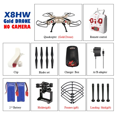 SYMA X8W X8HG X8HW Квадрокоптер с дистанционным управлением Drone без каких-либо Камера 2,4G 6-осевой Радиоуправляемый вертолет может поместиться Gopro/Xiaoyi/SJCAM VS MJX B3 B6 - Цвет: X8HW 2Battery