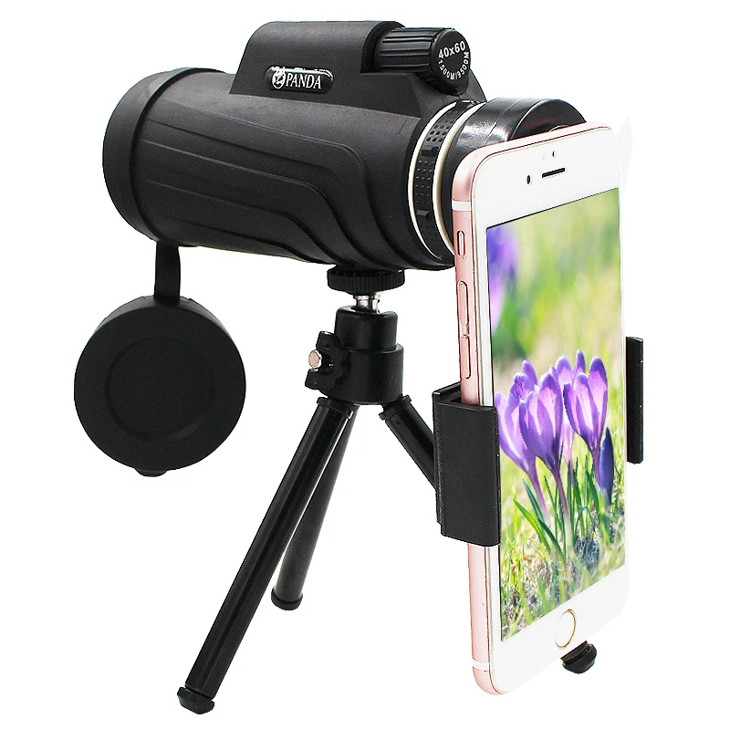 Kogngu 40X60 Zoom Monocular Lens for Mobile Phone Telescope Lenses Lente Para Celular Zoom Lens for Smartphone + Tripod + Clip