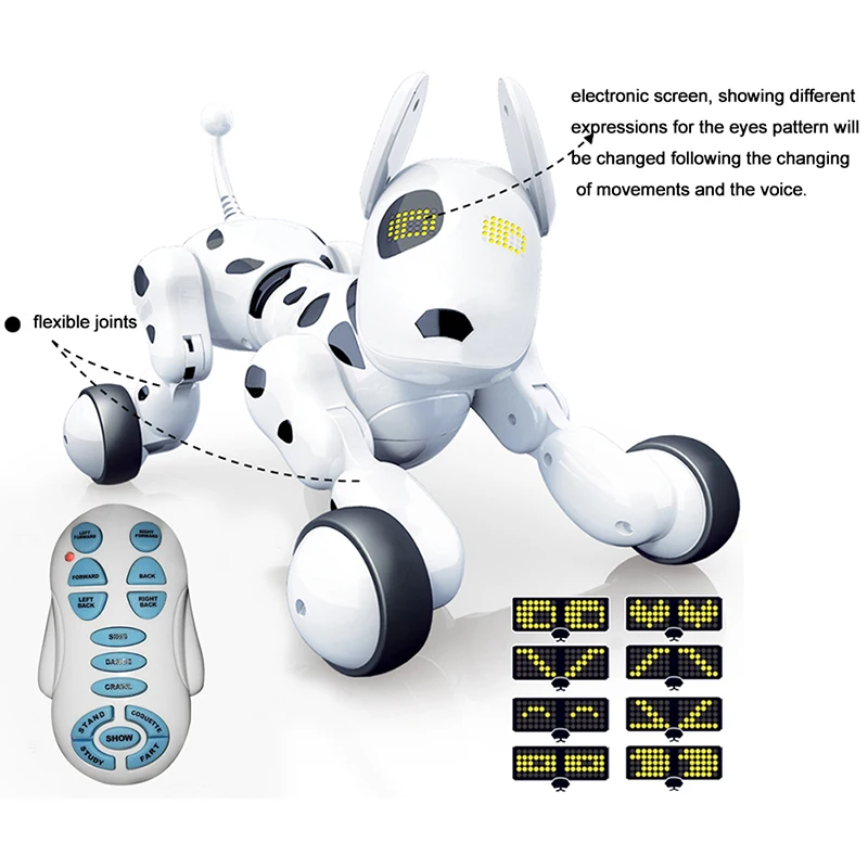 Robô de Controle Brinquedos para as Crianças 2.4g sem Fio Inteligente Remoto Eletrônico Dança Pet Música Educacional Interativo Falando Cão 5 Cheap Animais e robôs por radiocontrole