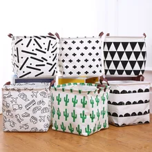 2019 Explosion Storage Box Folding Storage Basket For Cotton Linen Art Nordic Wind Large Toy Storage Box Barrel