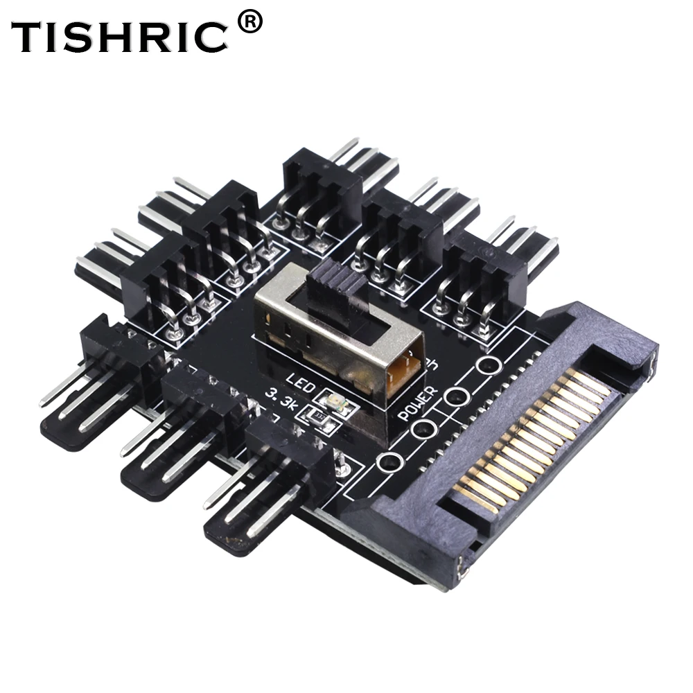 TISHRIC 1 8 3 контактный вентилятор Pwm Sata Molex разветвитель ПК кабель для майнинга 12 В