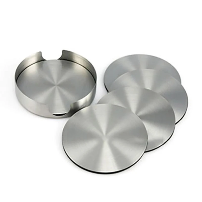 6pcs Coasters Stainless Steel Holder Bowl Pad Pot With Coaster Set Bar Drink Cup Holders Kitchen Dining Supplies | Дом и сад