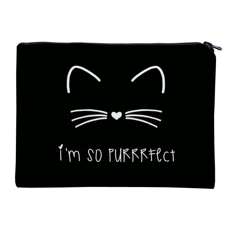 Jom Tokoy 3D الطباعة لطيف القط الضروريات للمسافرين منظم ماكياج المرأة إلكتروني أكياس التجميل مع سستة