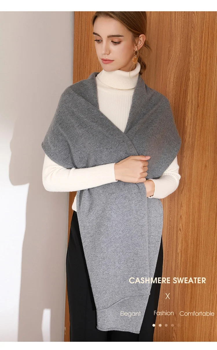 SZDYQH High-quality cashmere scarf 40*180cm solid color women winter cashmere fashion women thick luxury shawl