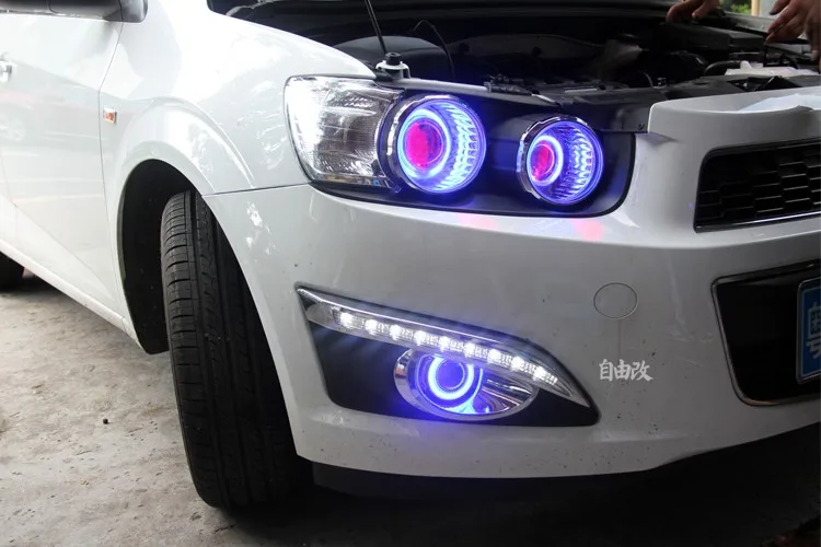 LED daytime running light DRL With Fog Lamp Cover For Exterior Front Bumper Bar Foglight Cover DRL & LED