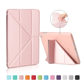 

For ipad mini 1 mini 2 mini 3 case Nice flexible soft back tpu silicone case PU leather front smart wake up sleep cover case