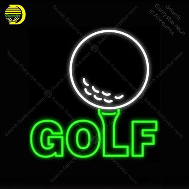 ^Cheap Star neon Lamps Golf with Ball Metal Frame Neon Sign Handicraft Store Glass Tube Fruit shop Accesaries neon light Decor Room