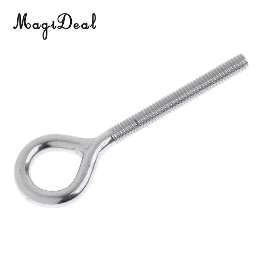 MagiDeal Heavy Duty 304 Stainless Steel Long Lifting Eye Bolts Welded Eye Metric Size M4, M5, M6, M8, M10, M12 
