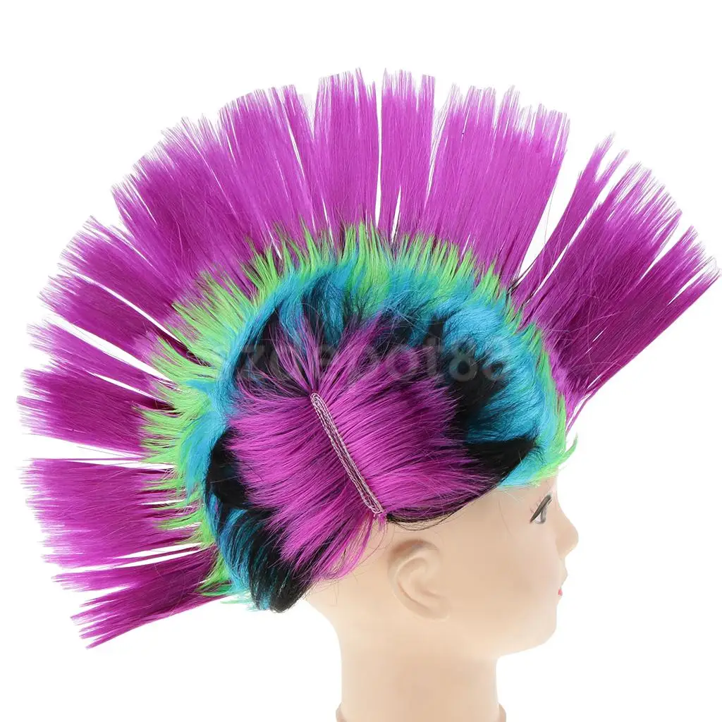 Mohawk Wig Street Punk Fancy Dress Festival Club Wear Stag Hen Nights Party 80/'s