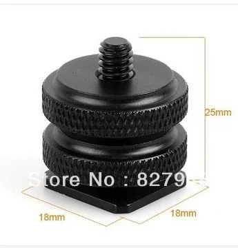 

Cold Foot to 3/8 Screw Adapter for Camera Hot Shoe Mount Double Nut Flash Holder 5PS/LOT