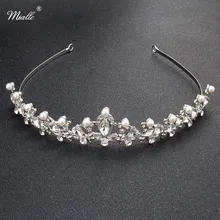 Miallo Pearl Rhinestone Tiara Crown Women Fashion Designer Hair Jewelry Trendy Bridal Bridesmaid Charms Wedding Hair
