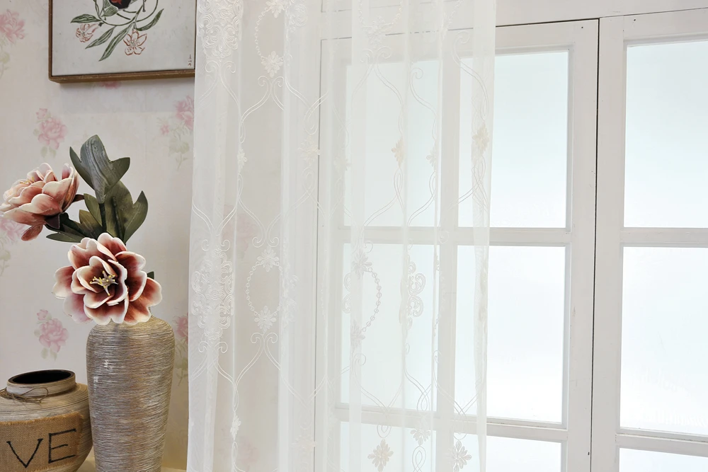 Modern Tulle Curtains for Living Room Kitchen Geometric Sheer Curtains for Bedroom Voile Curtains for Window Tulle Door A970 (10)