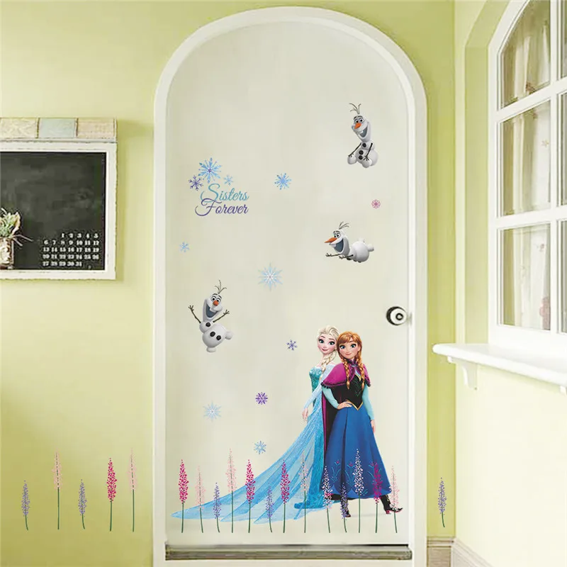 Kids DIY sticker Frozen Princess Scroll Puzzle Children's room decoration stickers cartoon pegatinas autocollant enfant