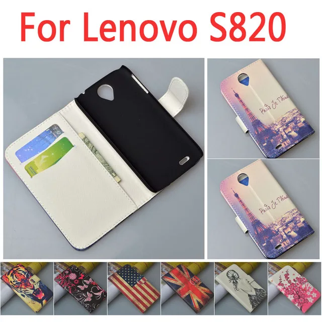 Luxury leather case for Lenovo S820 S 820 flip cover font b phone b font case
