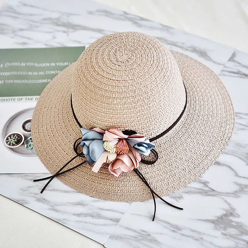 قبعات للحماية من الشمس للنساء الإناث الصيف شاطئ كاب الصياد زهرة القش قبعة الساحلية الأشعة فوق البنفسجية قناع في الهواء الطلق الشمس واسعة حاف... قبعات للحماية من الشمس للنساء الإناث الصيف شاطئ كاب الصياد زهرة القش قبعة الساحلية الأشعة فوق البنفسجية قناع في الهواء الطلق الشمس واسعة حاف...