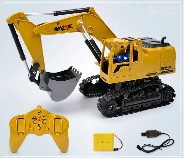 Rc сплав инженерный автомобиль игрушка для мальчика гидравлический гусеничный экскаватор Дистанционное управление грузовик модель машины на радио 10CH