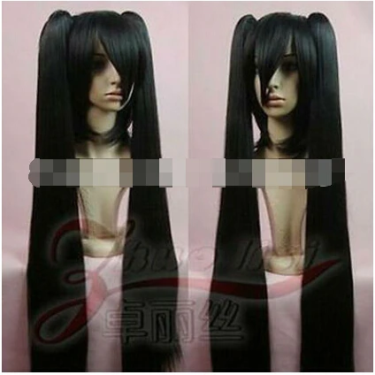 hyan501488&lt&lt&ltA@++fashion Vocaloid Hatsune Miku black Straight WIG + 2 Ponytails |