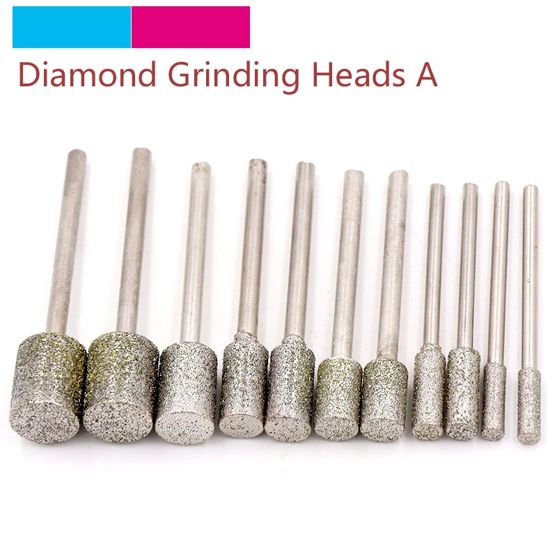 48# Diamond Cylindrical Grinding Head Drill Bits For Jewlery Metal Carving 20Pcs 48# Diamond Cylindrical Grinding Head Drill Bits For Jewlery Metal Carving 20Pcs