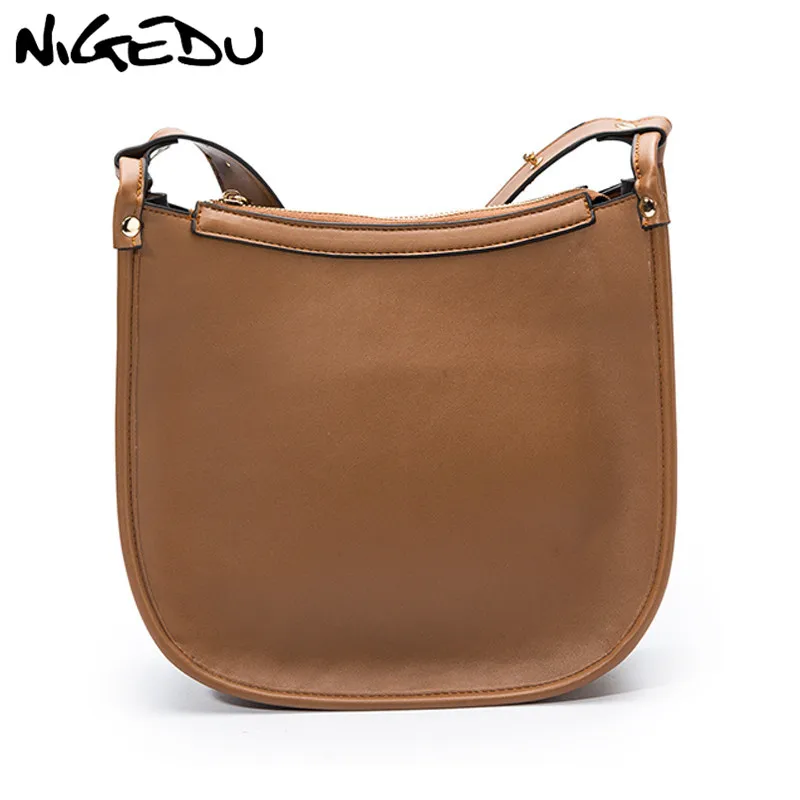 

NIGEDU Vintage women's shoulder bag big capacity pu leather women crossbody/messenger bags large saddle handbag female hand bag