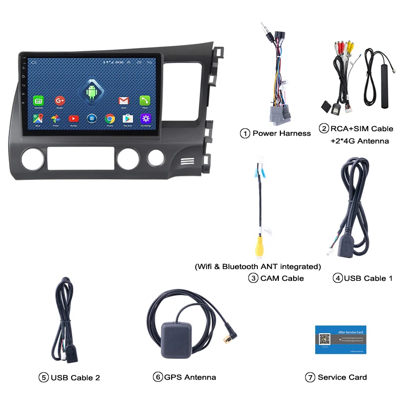 Cheap 4G Lte All Netcom Android 8.0 Car dvd player Central multimedia for RHD Honda Civic 2004-2011 Stereo GPS Navigation 5