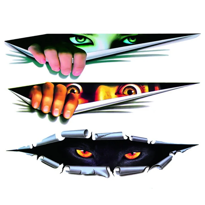 

Type Lifelike 3D Car Sticker Creative Modified Stickers Eyes Peeking Monster Waterproof Car Styling Sticker Decoration