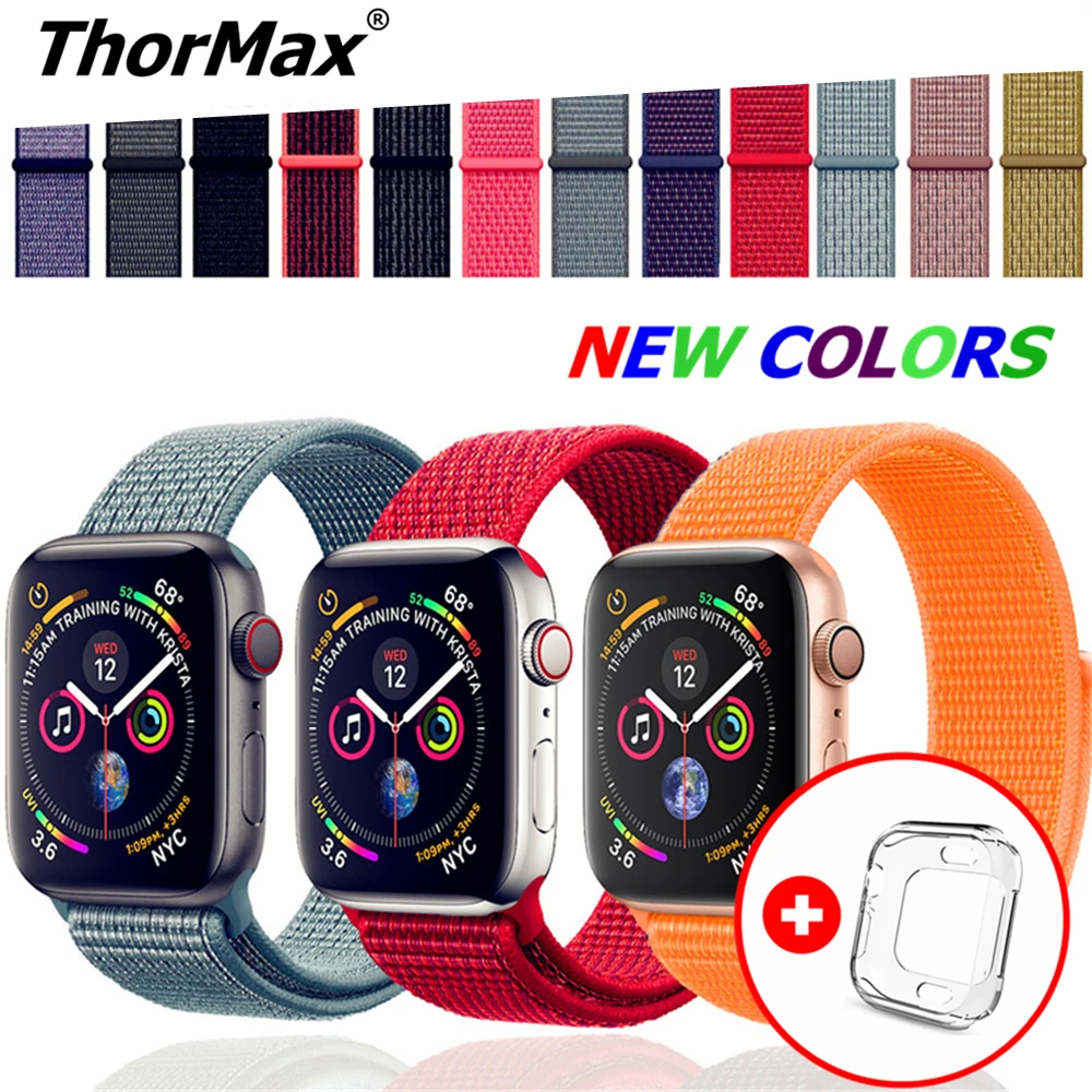 

Lightweight Breathable Nylon Sport Loop Band for Apple Watch Series 4 3 2 1 42MM 38MM 44MM 40MM for iWatch watchband Sport Loop